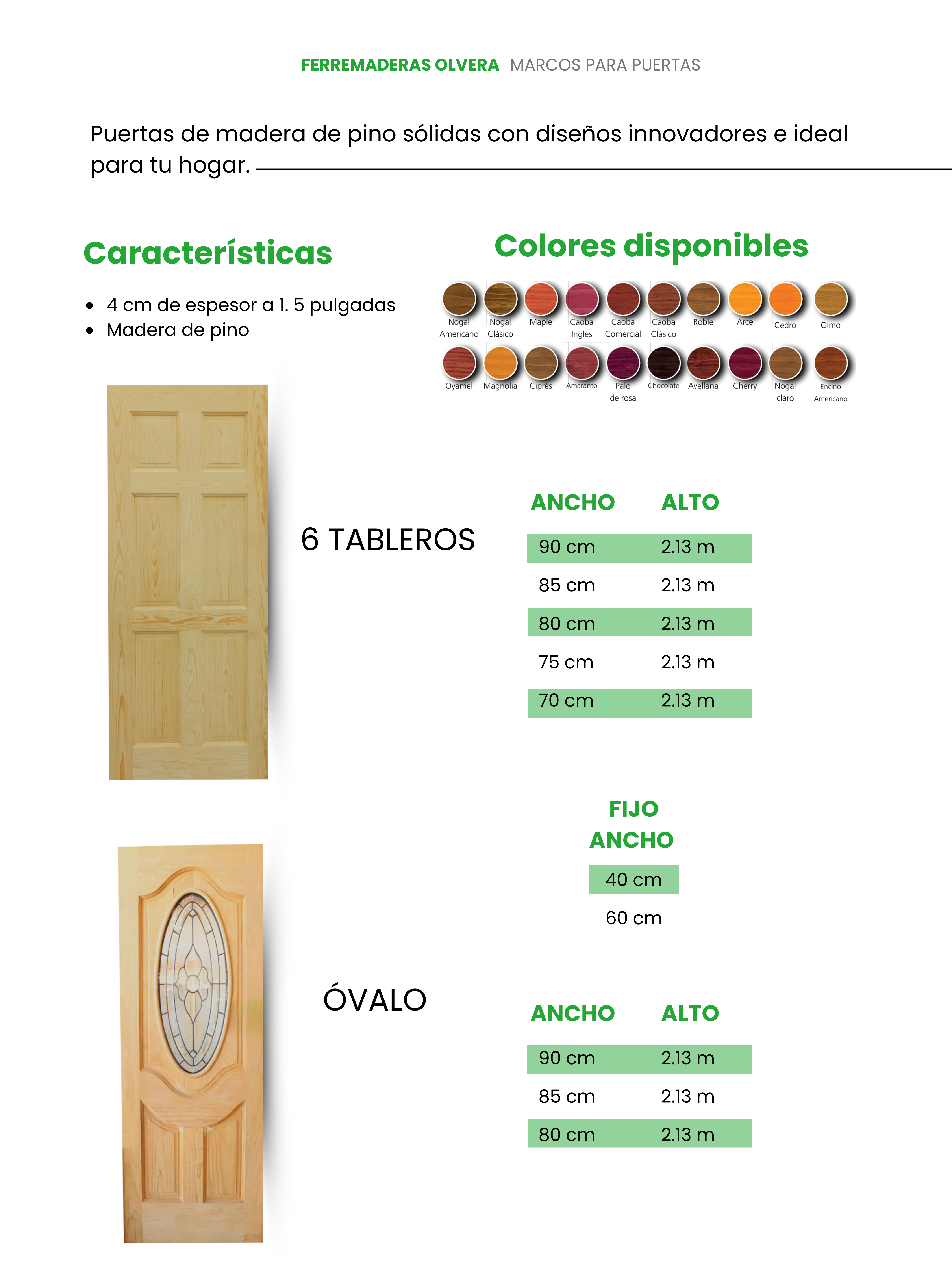 PUERTAS SÓLIDAS DE MADERA